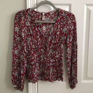 Anthropologie floral corset top
